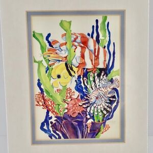 John-Martin Jensen Reef Rendezvous 1992 Signed Water Color Print 8" x 10" Sealed